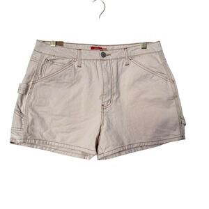 Dickies Carpenter Shorts Juniors 11/30 Ivory High Rise Twill Casual Festival NWT